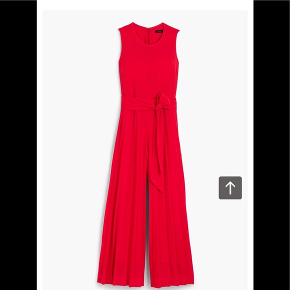 wide leg pleated jumpsuit
